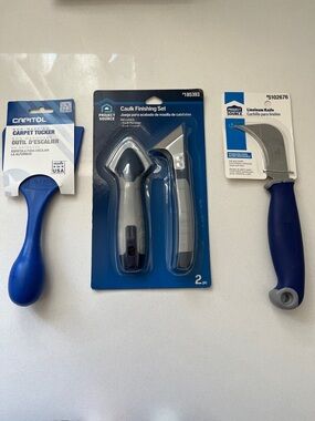 3 Piece Tool Caulk Finishing Set Linoleum Hook Tool Non-Marring Carpet Tucker